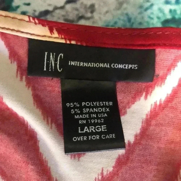 INC dress size large red and tan chevron - Picture 7 of 8